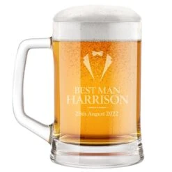Best Man's Engraved Wedding Stern Tankard