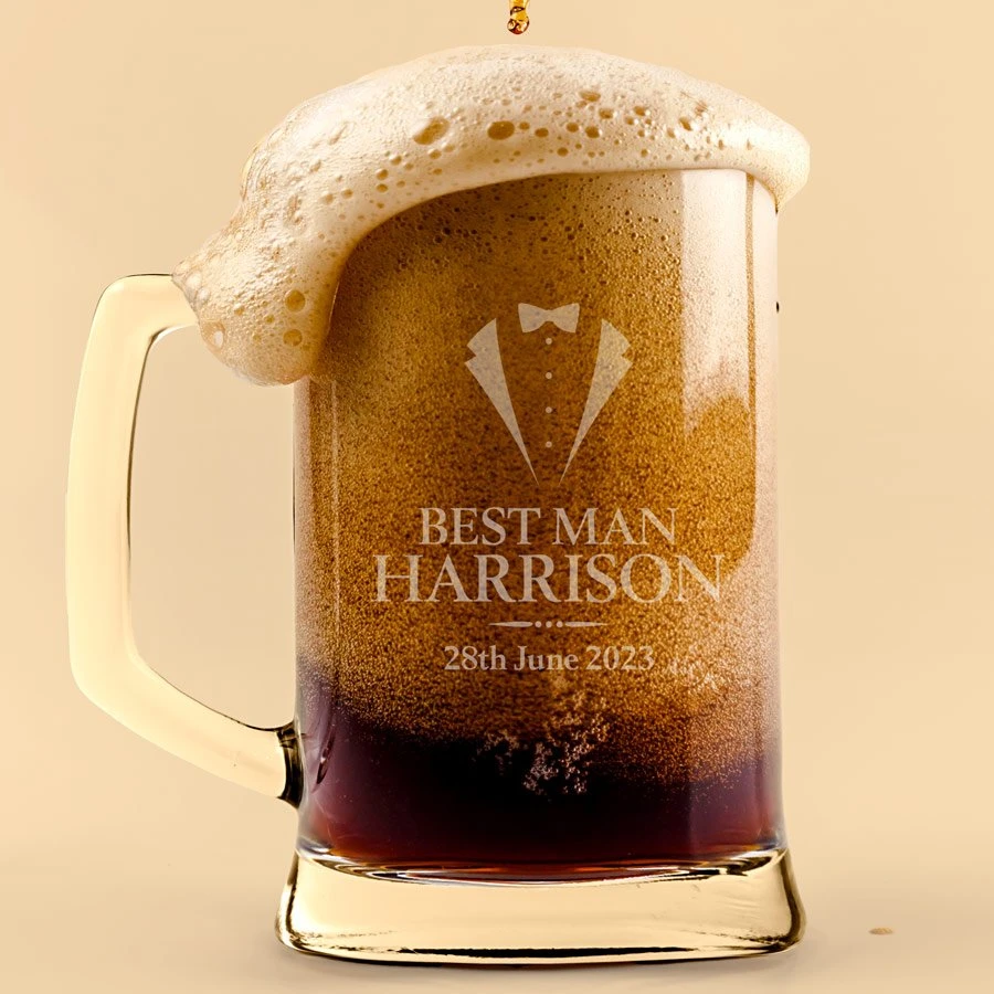 Best Man's Engraved Wedding Stern Tankard 4 Best Man's Engraved Wedding Stern Tankard - Image 2