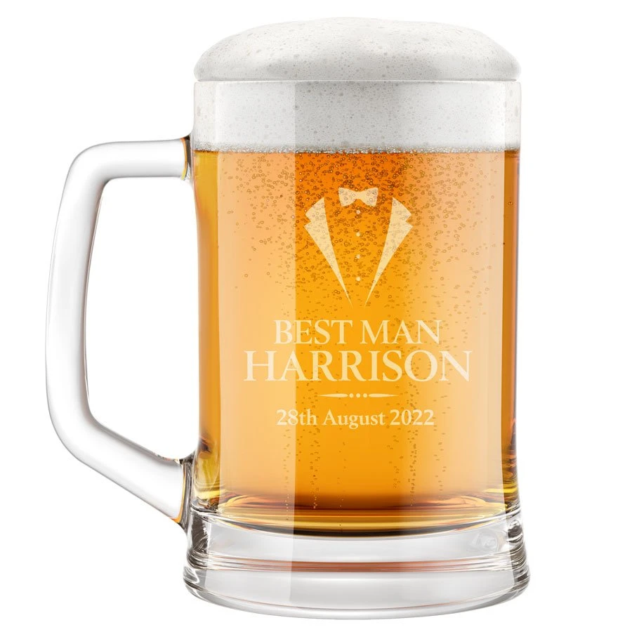 Best Man's Engraved Wedding Stern Tankard 3 Best Man's Engraved Wedding Stern Tankard