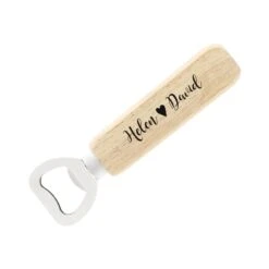 Couple's Personalised Wooden Handle Bottle Opener