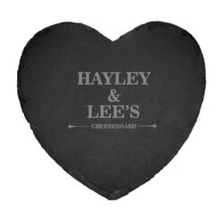 Engraved Heart Slate Cheeseboard - Couples