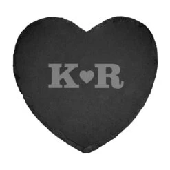 Engraved Heart Slate Cheeseboard - Initials