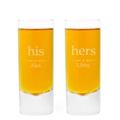 Engraved Shot Glass Set - His And Hers