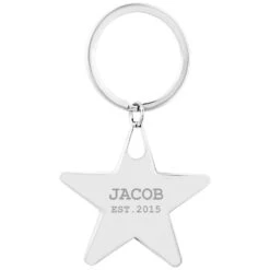 Engraved Star Keyring - Established
