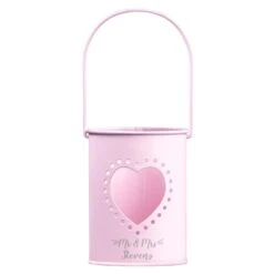 Mr And Mrs Personalised Metal Pink Candle Holder