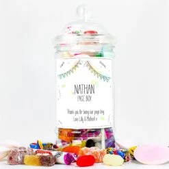 Page Boy Personalised Victorian Wedding Sweets Jar