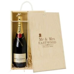 Personalised Mr And Mrs 2 Bottle Wine Box - Decorative Wedding