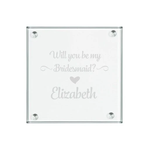 Will You Be My Bridesmaid Personalised Square Glass Coaster -Gifts Shop will you be my bridesmaid personalised square glass coaster 947